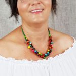 Malachit, howlit, ásvány, nyaklánc, bohém ékszer, egyedi, fémmentes, hipoallergén