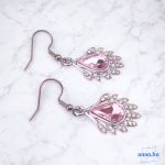 ANAN, alkalmi fülbevaló, üvegkristály, Csillogó Rózsaszín