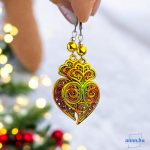 ANAN, kézzel festett, egyedi, ékszer, fülbevaló, nyaklánc, viana, Szívörvény