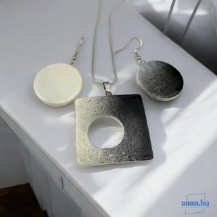   ANAN, művészi medál, aszimmetrikus fülbevaló, polimer agyag ékszer, Villanás