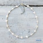 ANAN, édesvízi gyöngy, howlit ásvány, nyaklánc, Fehér Gyöngy 