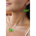 ANAN, kézzel festett ékszer, fülbevaló, türkiz zöld, Szitakötő