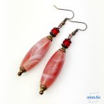 Hosszúkás akril fülbevaló, barna