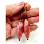 Hosszúkás akril fülbevaló, barna