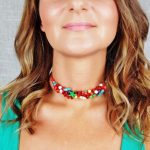 Antiallergén ékszer, choker, vörös, korall, howlit, ásvány, nyaklánc, boho ékszer, egyedi, fémmentes