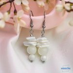 ANAN, egyedi, kagyló gyöngy, nemesacél fülbevaló, Kagylócsepp