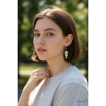 ANAN, egyedi, kagyló gyöngy, nemesacél fülbevaló, Kagylócsepp