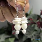 ANAN, egyedi, kagyló gyöngy, nemesacél fülbevaló, Kagylócsepp