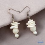 ANAN, egyedi, kagyló gyöngy, nemesacél fülbevaló, Kagylócsepp