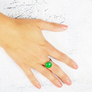   Minimalista, szabályozható, gyűrű, zöld, nemesacél, amazonit