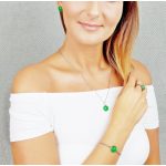 Minimalista, szabályozható, gyűrű, zöld, nemesacél, amazonit