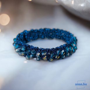   ANAN, kézzel készült, fémmentes karkötő, sötétkék, Kristály