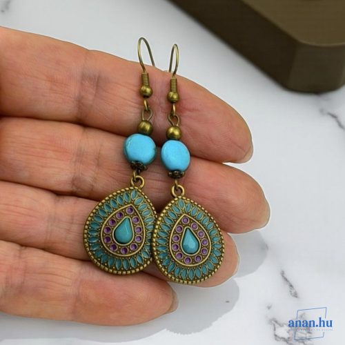 ANAN, fülbevaló, civilizációk ragyogása kollekció, kék, Róma Virága