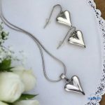 ANAN, minimalista, antiallergén, nemesacél fülbevaló, nyaklánc, Szívem