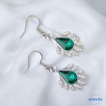 ANAN, alkalmi fülbevaló, üvegkristály, Csillogó Zöld