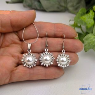 ANAN, alkalmi fülbevaló, fehér, Elegáns Csillogás