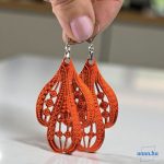 ANAN, kézzel festett ékszer, fülbevaló, nyaklánc, piros, Azték Nopál