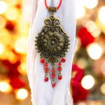 ANAN, egyedi, gyöngyékszer, hangsúlyos fülbevaló, medál, bronz, Perzsa Hajnal