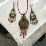 ANAN, egyedi, gyöngyékszer, hangsúlyos fülbevaló, medál, bronz, Perzsa Hajnal