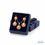 ANAN, antiallergén, nemesacél, ékszer, édesvízi gyöngy, narancssárga, Minimalista