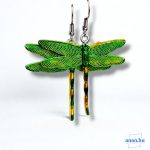 ANAN, kézzel festett, szitakötő fülbevaló, egyedi ékszer, Szitakötők