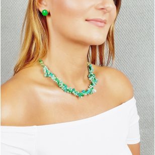   "Édes Cha-cha-cha"" ékszer, nyaklánc, ásvány, amazonit, zöld