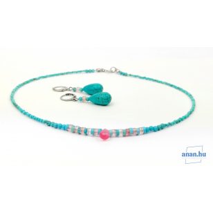   ANAN, türkiz, turmalin, nyaklánc, fülbevaló, tengeri csillag kollekció, Apró Csoda