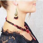 ANAN, hipoallergén ékszer, gránát, jáspis, ásvány, nyaklánc