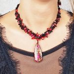 ANAN, hipoallergén ékszer, gránát, jáspis, ásvány, nyaklánc