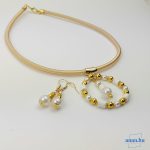 Fehér-arany színű ékszer szett