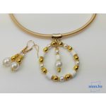 Fehér-arany színű ékszer szett