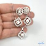 ANAN, alkalmi fülbevaló, fehér, nyaklánc, Elegancia