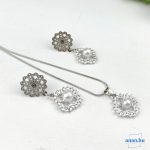 ANAN, alkalmi fülbevaló, fehér, nyaklánc, Elegancia