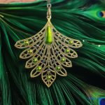 ANAN, kézzel festett medál, fülbevaló, egyedi ékszer, Páva