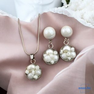   ANAN, antiallergén, nemesacél, ékszer, édesvízi gyöngy, fehér, Minimalista