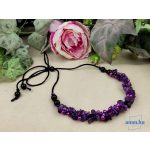 ANAN, női nyaklánc, ametiszt ásvány, hipoallergén, fémmentes, ékszer, lila