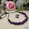   ANAN, női nyaklánc, ametiszt ásvány, hipoallergén, fémmentes, ékszer, lila