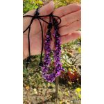 ANAN, női nyaklánc, ametiszt ásvány, hipoallergén, fémmentes, ékszer, lila