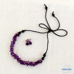 ANAN, női nyaklánc, ametiszt ásvány, hipoallergén, fémmentes, ékszer, lila