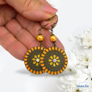   ANAN, fülbevaló, civilizációk ragyogása kollekció, sárga-narancs, Róma Virága