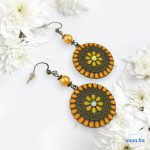 ANAN, fülbevaló, civilizációk ragyogása kollekció, sárga-narancs, Róma Virága