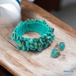 ANAN, ásvány karkötő, hipoallergén, fémmentes ékszer, Türkiz