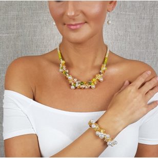   Antiallergén ékszer, ásvány, ékszer,  egyedi, kézműves, fémmentes, ásvány nyaklánc, ásvány karkötő