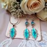   ANAN, alkalmi fülbevaló, üvegkristály, türkizkék, Csillogás