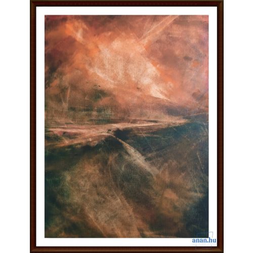 Kép, Fülöp Antal festmény, olaj, Fabriano Tela olajkarton, 21x29cm, cím: Éjszakai utak, tájkép