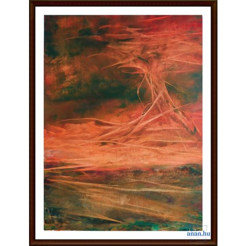 Kép, Fülöp Antal festmény, olaj, Fabriano Tela olajkarton, 21x29cm, cím: Sebesség, tájkép