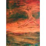 Kép, Fülöp Antal festmény, olaj, Fabriano Tela olajkarton, 21x29cm, cím: Sebesség, tájkép