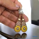 ANAN, fülbevaló, nyaklánc, sárga-rózsaszín, Csodás India