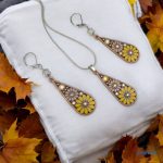 ANAN, fülbevaló, nyaklánc, sárga-rózsaszín, Csodás India