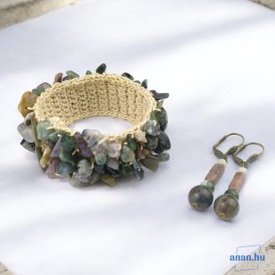   ANAN, ásvány karkötő, hipoallergén, fémmentes ékszer, Indiai Achát